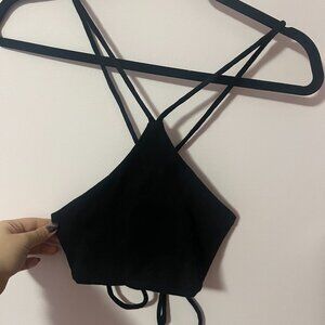 Simons cropped black tie up top